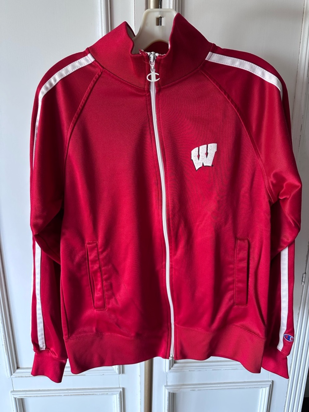 Champion Red Wisconsin Athletic Jacket with White Trim
